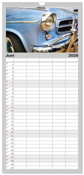 Produktbild: Familienplaner 2026 - Oldtimer: detailverliebt mit 5 Spalten (Wandkalender, 21 x 45 cm) CALVENDO