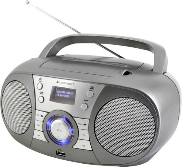 Soundmaster SCD1800TI CD-Radio DAB+, UKW AUX, Bluetooth®, CD, USB Grau