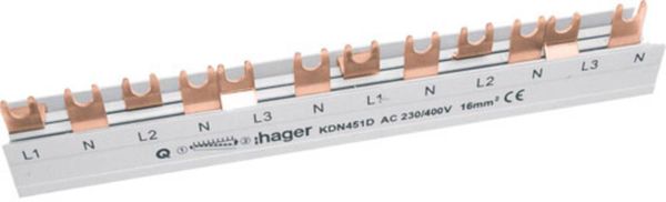 Produktbild: Hager KDN451D KDN451D Anschlussblock Phasenschiene 4polig 80A 1St.