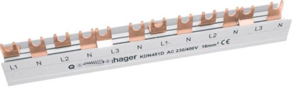 Hager KDN451D Phasenschiene 4polig 80A 1St.