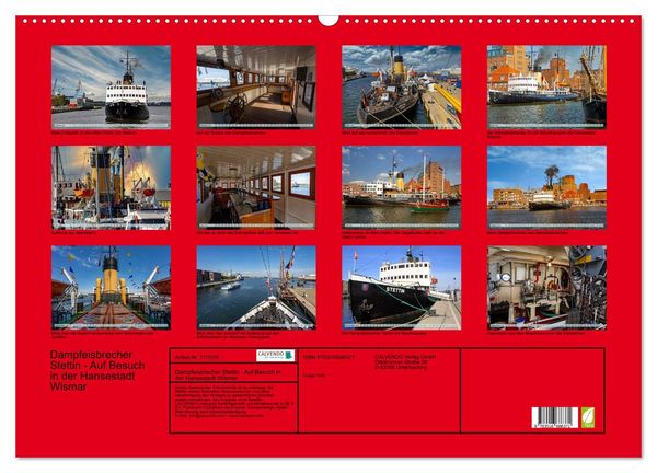 Produktbild: Dampfeisbrecher Stettin - Auf Besuch in der Hansestadt Wismar (Wandkalender 2026 DIN A2 quer), CALVENDO Monatskalender