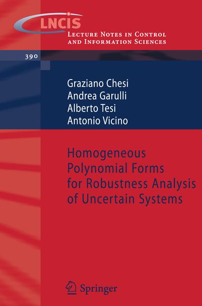 Produktbild: Homogeneous Polynomial Forms for Robustness Analysis of Uncertain Systems