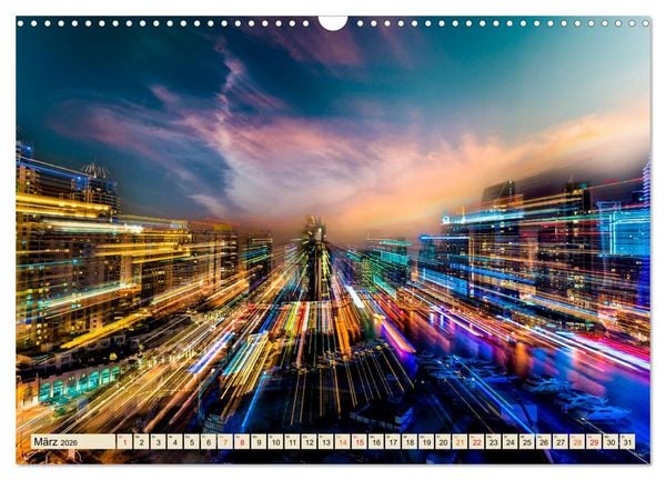 Produktbild: Metropolen - Nacht Skylines (Wandkalender 2026 DIN A3 quer), CALVENDO Monatskalender