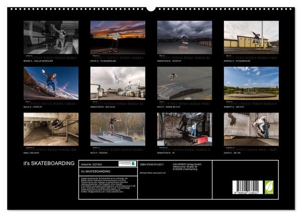 Produktbild: it's SKATEBOARDING (hochwertiger Premium Wandkalender 2026 DIN A2 quer), Kunstdruck in Hochglanz