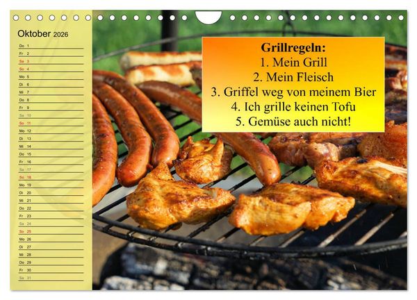Produktbild: Auftragsgriller f&uuml;r effektive Fettverbrennung! Denn Grillsaison ist immer! (Wandkalender 2026 DIN A4 quer), CALVENDO Monatskalender