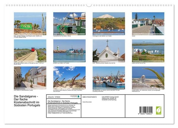 Produktbild: Die Sandalgarve - Der flache K&uuml;stenabschnitt im S&uuml;dosten Portugals (hochwertiger Premium Wandkalender 2026 DIN A2 quer), Kunstdruck in Hochglanz