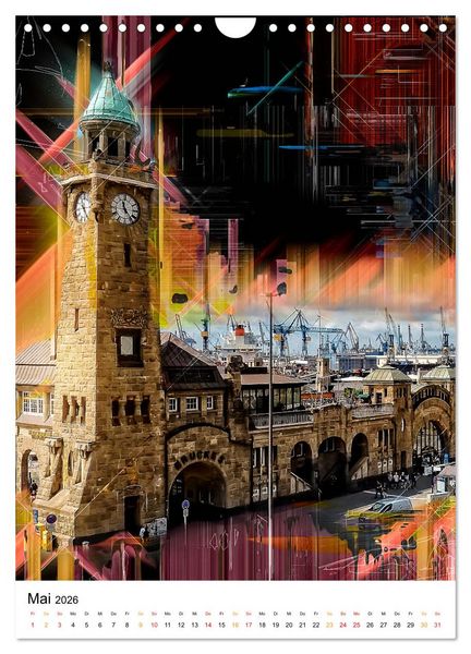 Produktbild: Hamburg bunte Stadt (Wandkalender 2026 DIN A4 hoch), CALVENDO Monatskalender