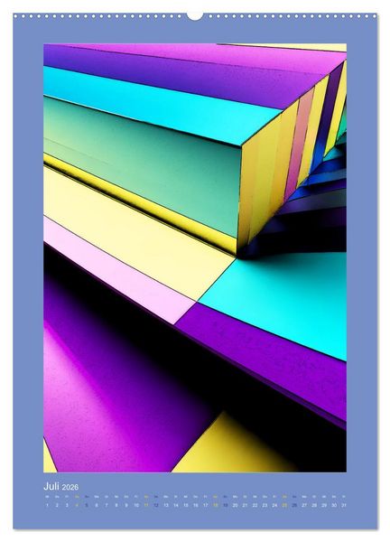 Produktbild: WALL ART Geometrische Konzeptkunst (Wandkalender 2026 DIN A2 hoch), CALVENDO Monatskalender