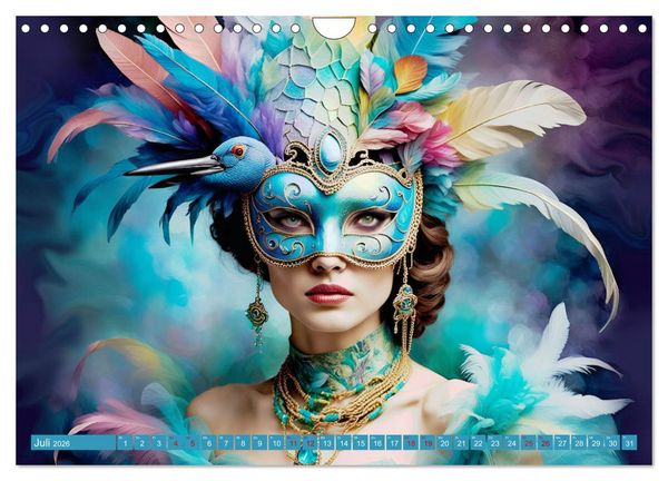 Produktbild: Maskerade Deluxe (Wandkalender 2026 DIN A4 quer), CALVENDO Monatskalender