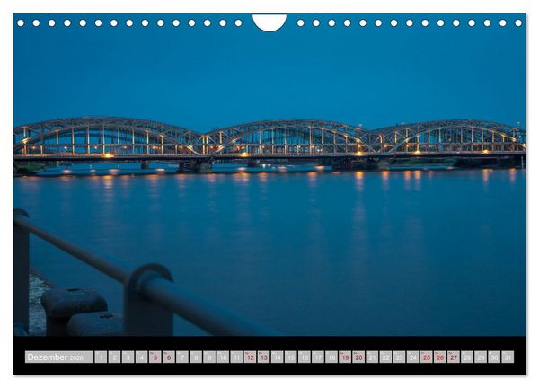 Produktbild: Hamburgs Br&uuml;cken bei Nacht (Wandkalender 2026 DIN A4 quer), CALVENDO Monatskalender