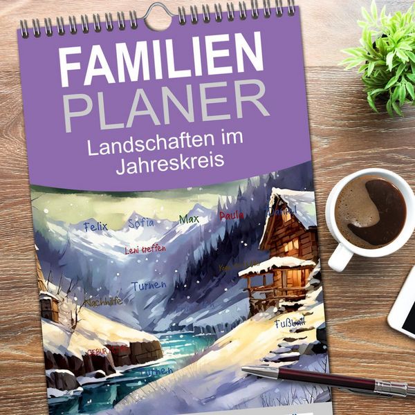 Produktbild: Familienplaner 2026 - Landschaften im Jahreskreis mit 5 Spalten (Wandkalender, 21 x 45 cm) CALVENDO
