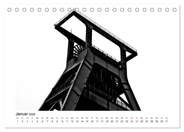 Produktbild: Bochum Black and White (Tischkalender 2026 DIN A5 quer), CALVENDO Monatskalender