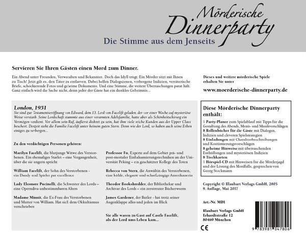 Produktbild: M&ouml;rderische Dinnerparty. Die Stimme aus dem Jenseits