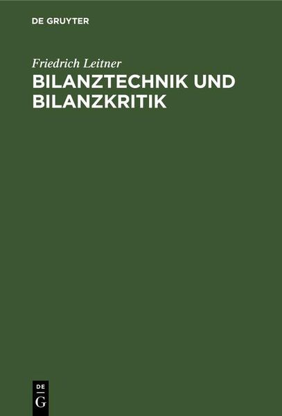 Produktbild: Bilanztechnik und Bilanzkritik