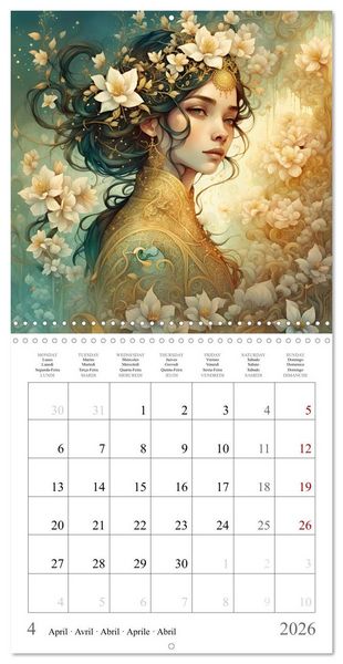 Produktbild: Beaut&eacute;s florales (Calendrier mural carr&eacute; 2026 30x30 cm) Calendrier double avec une page pour vos prises de notes