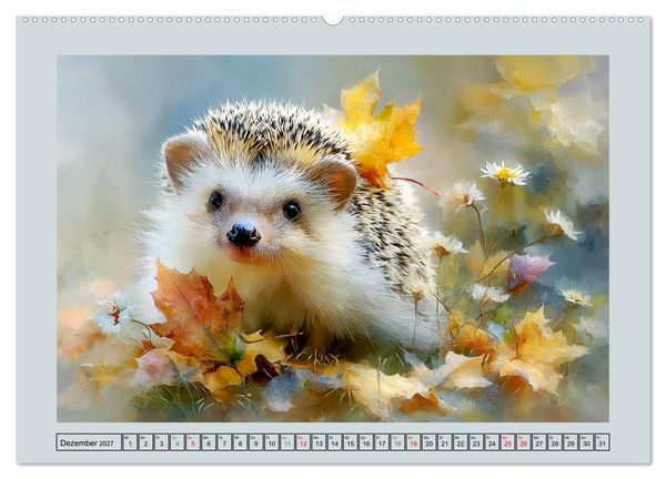 Produktbild: Igel. Kleine Gl&uuml;cksbringer im Garten (hochwertiger Premium Wandkalender 2027 DIN A2 quer), Kunstdruck in Hochglanz