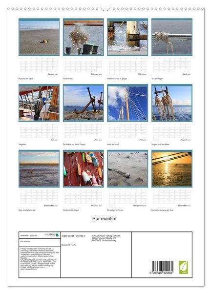 Produktbild: Pur maritim (hochwertiger Premium Wandkalender 2026 DIN A2 hoch), Kunstdruck in Hochglanz