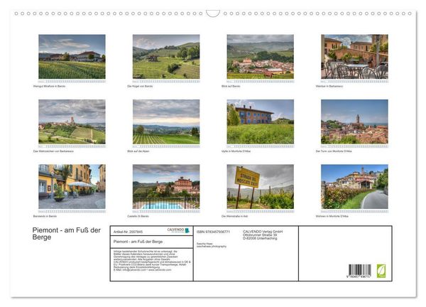 Produktbild: Piemont - am Fu&szlig; der Berge (Wandkalender 2026 DIN A2 quer), CALVENDO Monatskalender