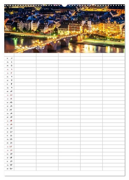 Produktbild: Heidelberger Familienkalender (Wandkalender 2027 DIN A2 hoch), CALVENDO Monatskalender