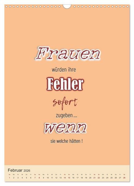 Produktbild: Was Mann &uuml;ber Frau wissen sollte und umgekehrt ... (Wandkalender 2026 DIN A3 hoch), CALVENDO Monatskalender