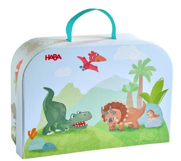 Produktbild: HABA 2014170001 - Spielwelt im Koffer, Dinosaurier Spielkoffer mit 6 Spielfiguren, L&auml;nge: 25 cm