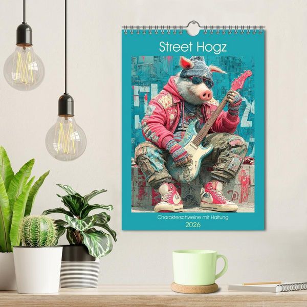 Produktbild: Street Hogz. Charakterschweine mit Haltung (Wandkalender 2026 DIN A4 hoch), CALVENDO Monatskalender