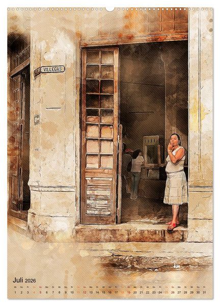 Produktbild: Cuba Retro Kalender (Wandkalender 2026 DIN A2 hoch), CALVENDO Monatskalender