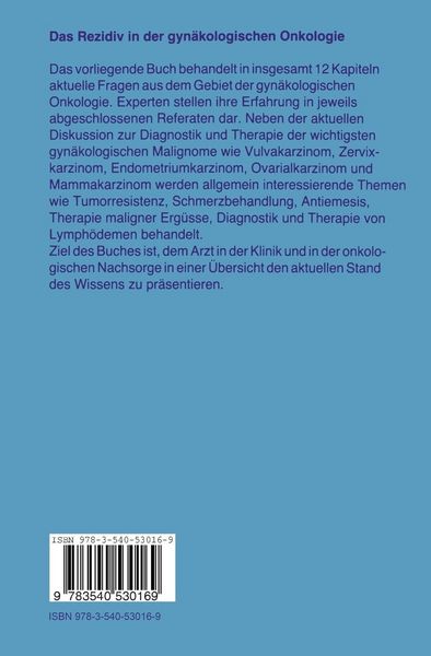 Produktbild: Das Rezidiv in der gyn&auml;kologischen Onkologie