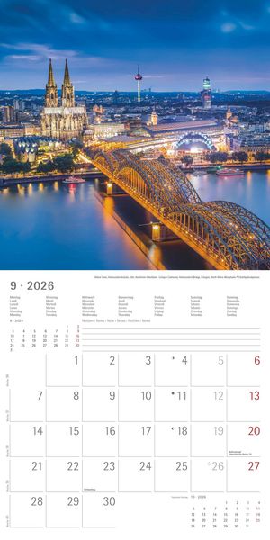 Alpha Edition - Deutschland 2026 Broschürenkalender, 30x30cm, Wandkalender mit Platz für Notizen und Termine, 12 Motive aus Deutschland, Monatsübersic