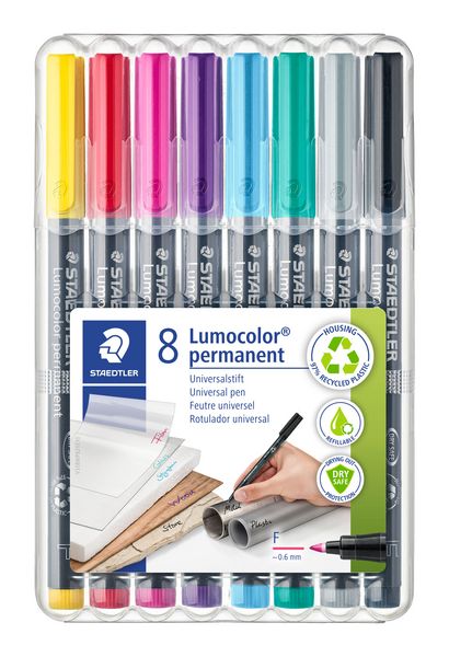 Produktbild: STAEDTLER Universalstift Lumocolor 318 permanent F, sortierte Farben, 8er Set