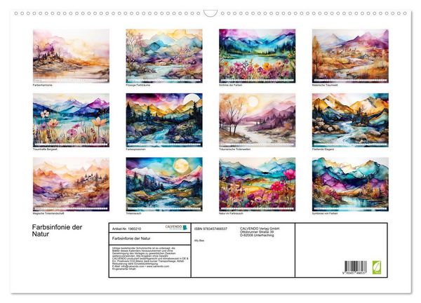 Produktbild: Farbsinfonie der Natur (Wandkalender 2026 DIN A2 quer), CALVENDO Monatskalender
