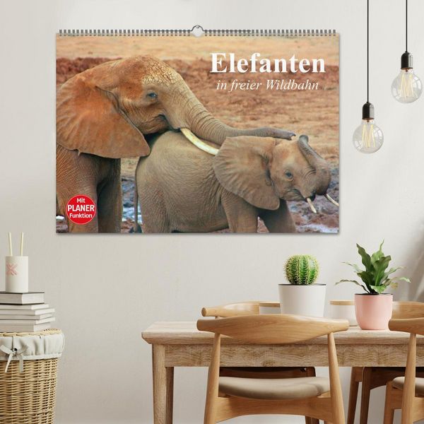 Produktbild: Elefanten in freier Wildbahn (Wandkalender 2026 DIN A2 quer), CALVENDO Monatskalender