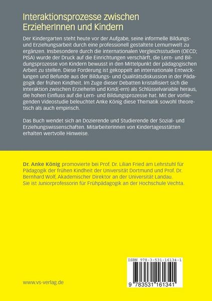 Produktbild: Interaktionsprozesse zwischen ErzieherInnen und Kindern