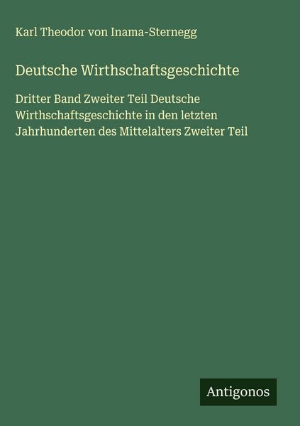 Produktbild: Deutsche Wirthschaftsgeschichte