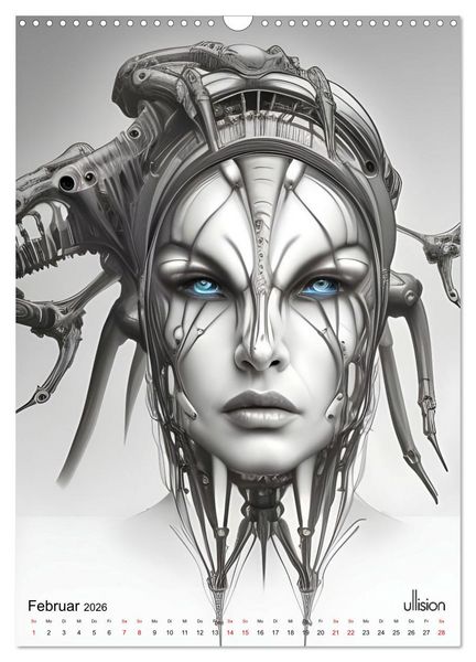 Produktbild: Biomechanic Portrait - Sch&ouml;nheit zwischen Mensch und Maschine (Wandkalender 2026 DIN A3 hoch), CALVENDO Monatskalender