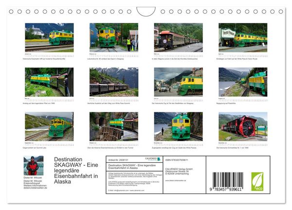 Produktbild: Destination SKAGWAY - Eine legend&auml;re Eisenbahnfahrt in Alaska (Wandkalender 2026 DIN A4 quer), CALVENDO Monatskalender