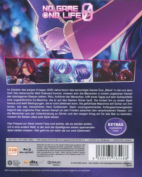 No Game No Life: Zero Blu-ray / DVD