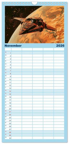 Produktbild: Familienplaner 2026 - Sternenreisen - Ein kosmischer Kalender mit 5 Spalten (Wandkalender, 21 x 45 cm) CALVENDO