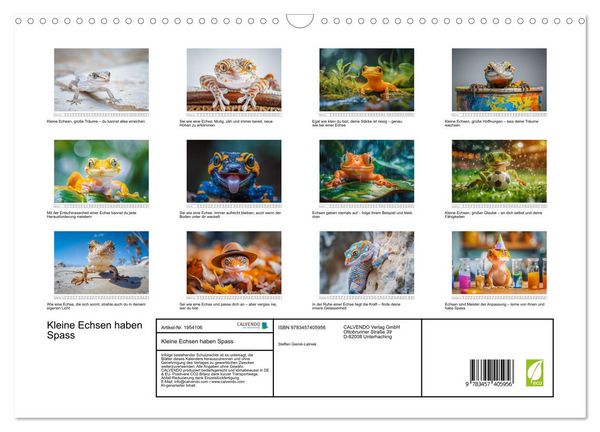 Produktbild: Kleine Echsen haben Spass (Wandkalender 2026 DIN A3 quer), CALVENDO Monatskalender
