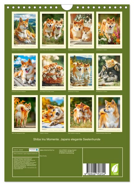 Produktbild: Shiba Inu Momente. Japans elegante Seelenhunde (Wandkalender 2027 DIN A4 hoch), CALVENDO Monatskalender