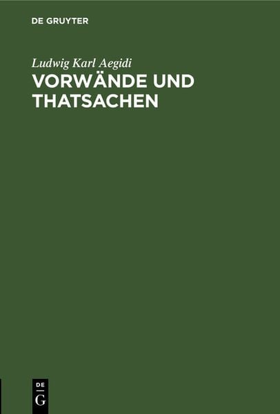 Produktbild: Vorw&auml;nde und Thatsachen