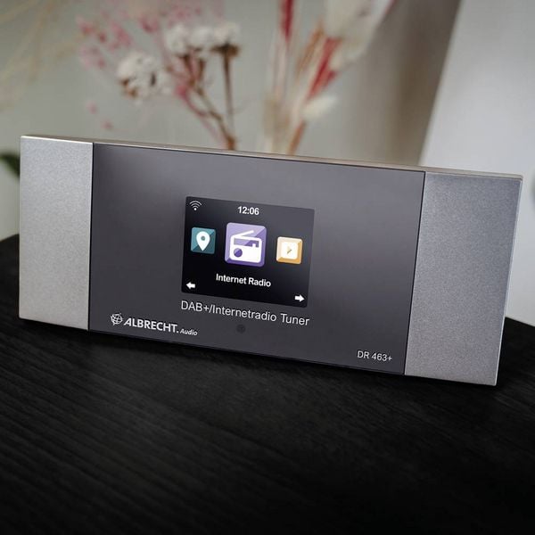 Produktbild: Albrecht DR 463+ Internet Radio-Adapter DAB+, Internetradio, UKW, WLAN Inkl. Fernbedienung, Spotify Anthrazit