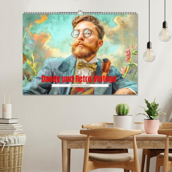 Produktbild: Dandy und Retro Vintage - Portraits mit Humor (Wandkalender 2026 DIN A2 quer), CALVENDO Monatskalender