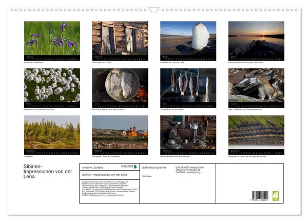 Produktbild: Sibirien- Impressionen von der Lena (Wandkalender 2026 DIN A2 quer), CALVENDO Monatskalender