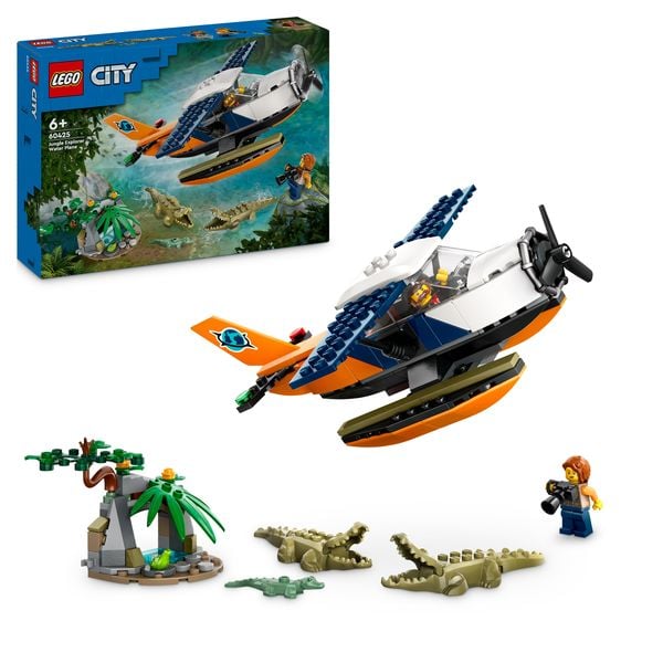 LEGO City Dschungelforscher-Wasserflugzeug, Spielzeug für Kinder 60425