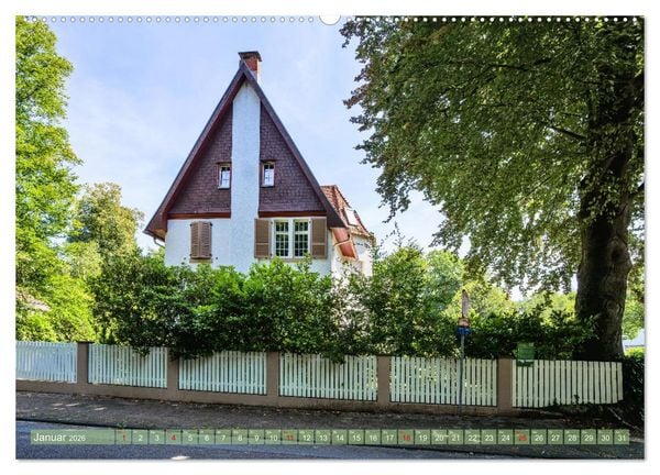 Produktbild: Die Villenkolonie in Buchschlag (hochwertiger Premium Wandkalender 2026 DIN A2 quer), Kunstdruck in Hochglanz