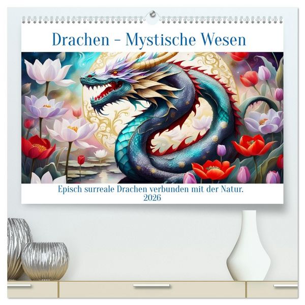 Produktbild: Drachen - Mystische Wesen (hochwertiger Premium Wandkalender 2026 DIN A2 quer), Kunstdruck in Hochglanz