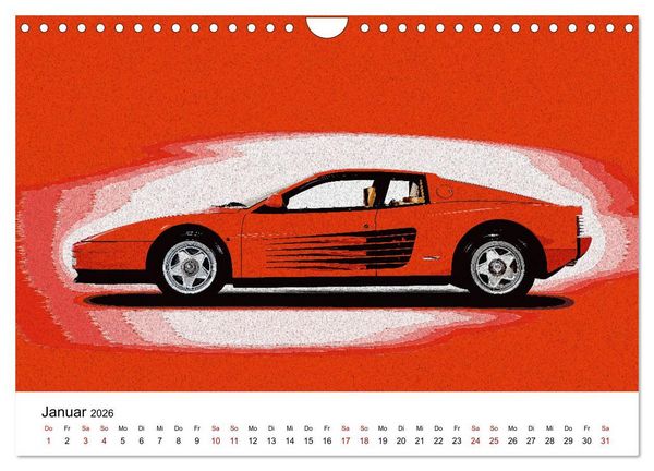 Produktbild: Car Art Edition Sportwagenlegenden (Wandkalender 2026 DIN A4 quer), CALVENDO Monatskalender