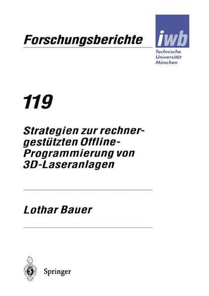 Produktbild: Strategien zur rechnergest&uuml;tzten Offline-Programmierung von 3D-Laseranlagen