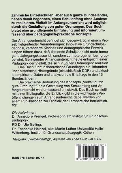 Produktbild: Vielfalt durch gute Ordnung im Anfangsunterricht